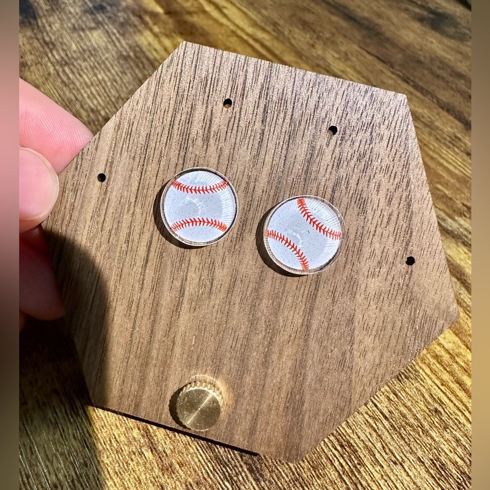 ☀️3/$10 BUNDLE!!☀️ Baseball Acrylic Stud Earrings